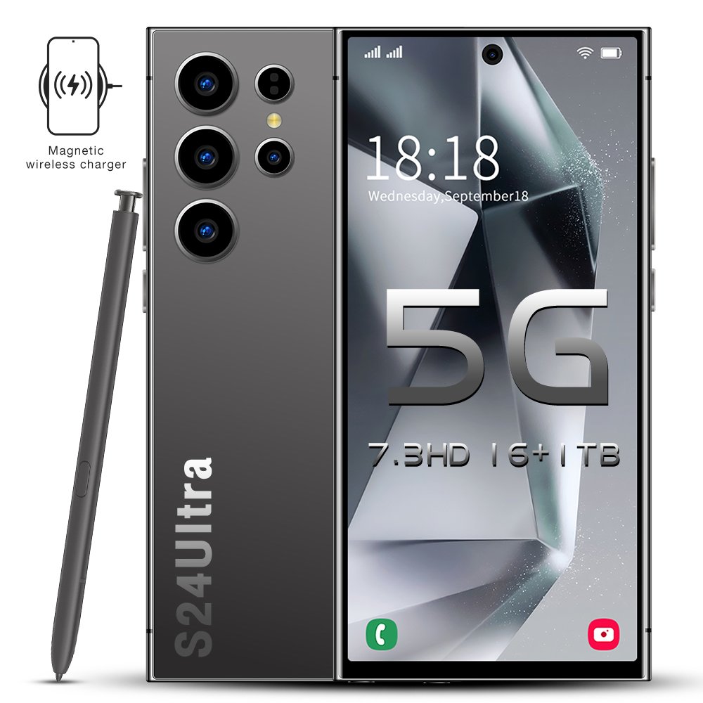 Folding phone S24+ Ultra original Big Screen 7.3 inch 16G+1T face unlock s24 cell phone Android 14.0 unlock gaming mobilephone